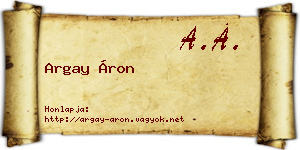 Argay Áron névjegykártya