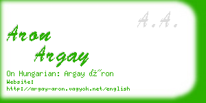 aron argay business card